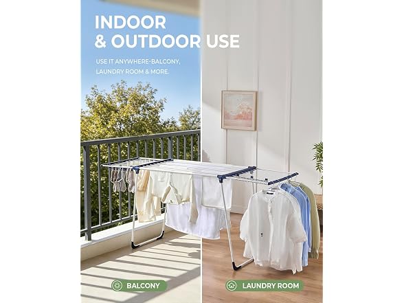 Drynatural 90FT Extendable Gullwing Drying Rack