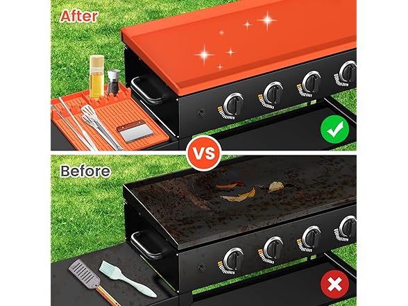 Full-Edge Blackstone Silicone Griddle Cover & Spatula Mat