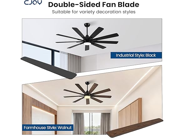 CJOY Ceiling Fan with Light | 62in