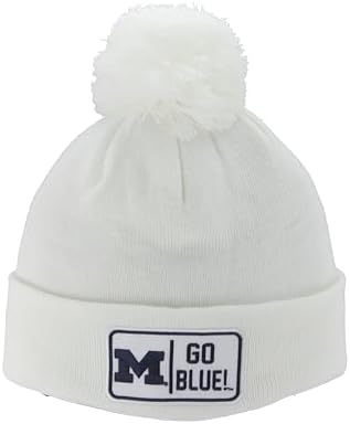 ZHATS Standard NCAA Officially Licensed Pom Beanie Patch Defer White, One Size