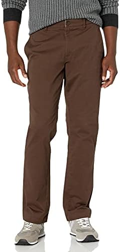 Amazon Essentials Men's Athletic-Fit Washed Comfort Stretch Chino Pant (Previously Goodthreads), Brown, 32W x 28L