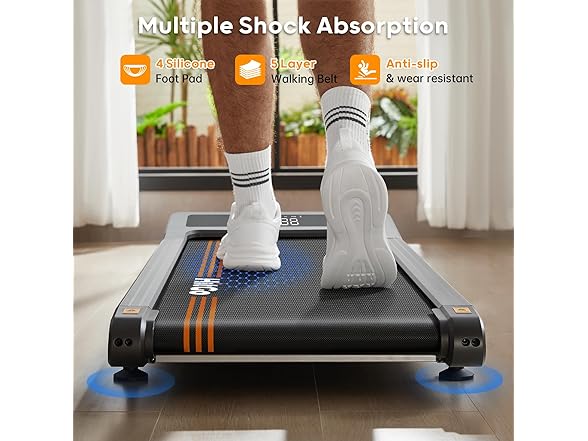 HitGo 2-in-1 Under Desk Treadmill with 9% Auto Incline