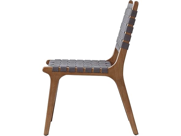 Ball & Cast Dark Grey Faux Leather Woven Chair