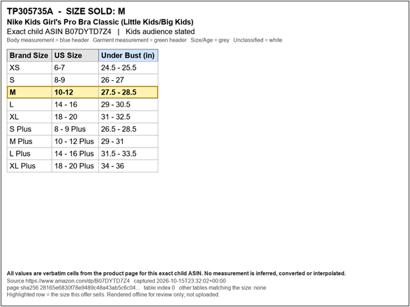 Size Chart