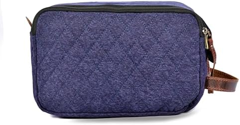 AARON LEATHER GOODS VENDIMIA ESTILO Canvas Leather Toiletry