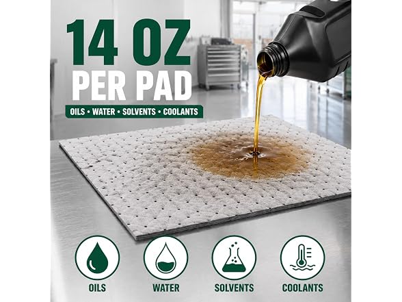 Pooker 15x20in Oil Absorbent Pads 50-Pk
