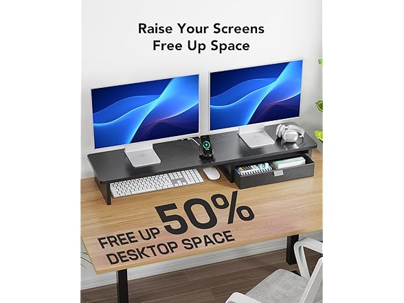 HUANUO Large Dual Monitor Stand