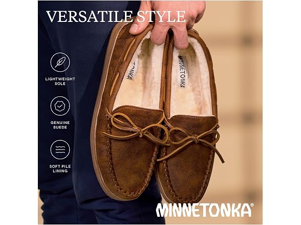 Minnetonka Men's Pile Lined Hardsole