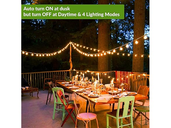 Lakumu 200FT(2 x100FT) G40 Solar String Lights
