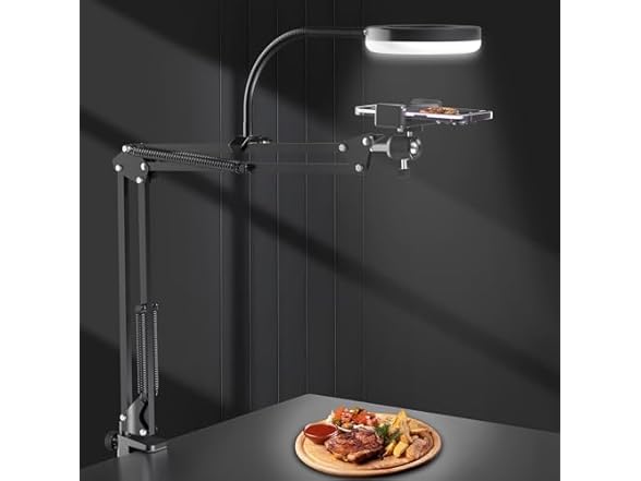 Overhead Phone Stand with Ring Light