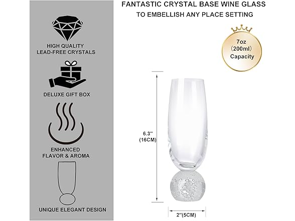 YLNNLC Crystal Lead-Free Champagne Flute