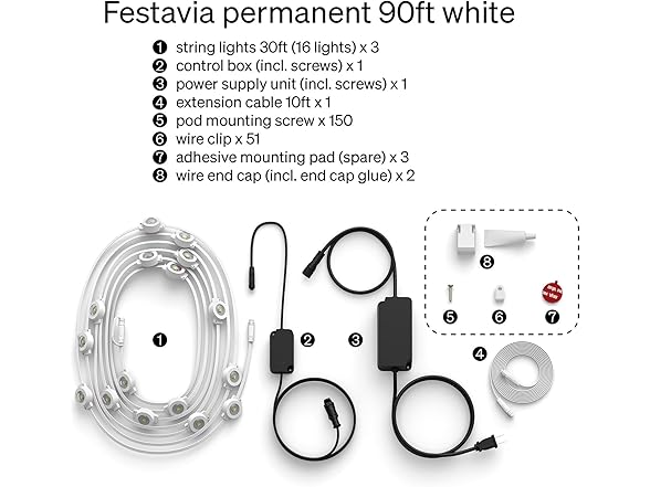 Philips Hue Festavia 90ft Permanent Outdoor String Lights - Gallery 9