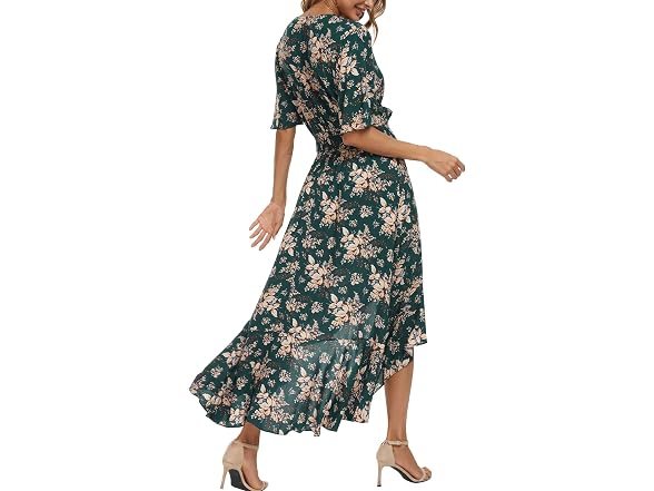 Kormei Women (M) Short Sleeve V Neck High Dress