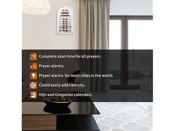 AL-HARAMEEN Original Prayer Clockha-4008