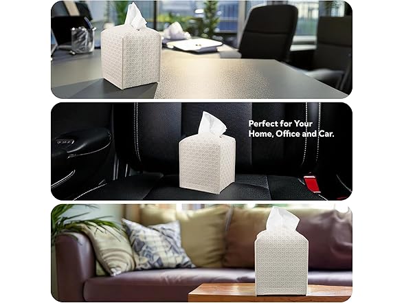 Premium PU Leather Tissue Box Holder