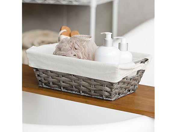 Sukkiri Homu Wicker Storage Basket with Handles, 2-Pack 