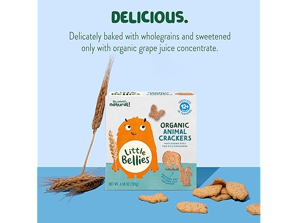 5PK Little Bellies Organic Animal Crackers 4.58 oz.
