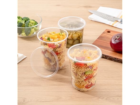 Restaurantware 32 oz Clear Plastic To Go Deli Container, 50 Pack