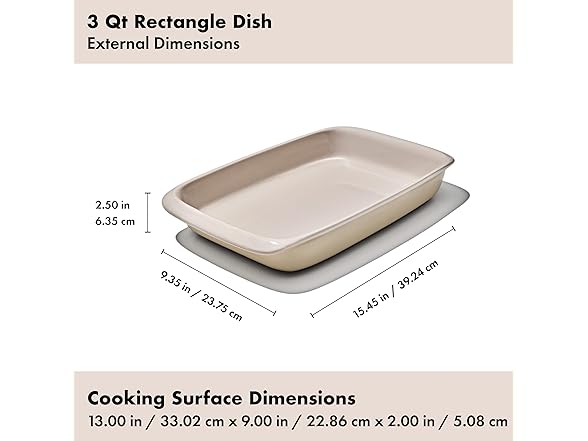 OXO Good Grips 3 Qt Rectangular Stoneware Baking Dish – Biscuit