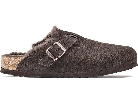 Birkenstock Shearling Suede Leather Clog
