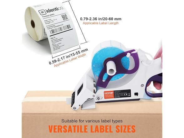 Manual Label Applicator, 0.59-2.17 inches Label