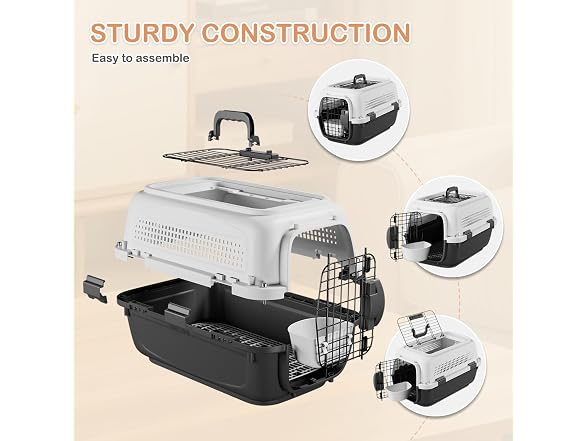 MoNiBloom 19.5 Inches 2-Door Hard Cat Carrier