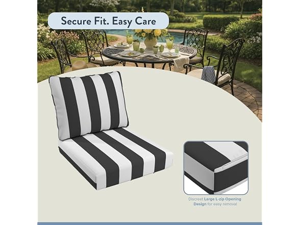 California Umbrella Outdoor Deep Seat Black/ White - Gallery 3