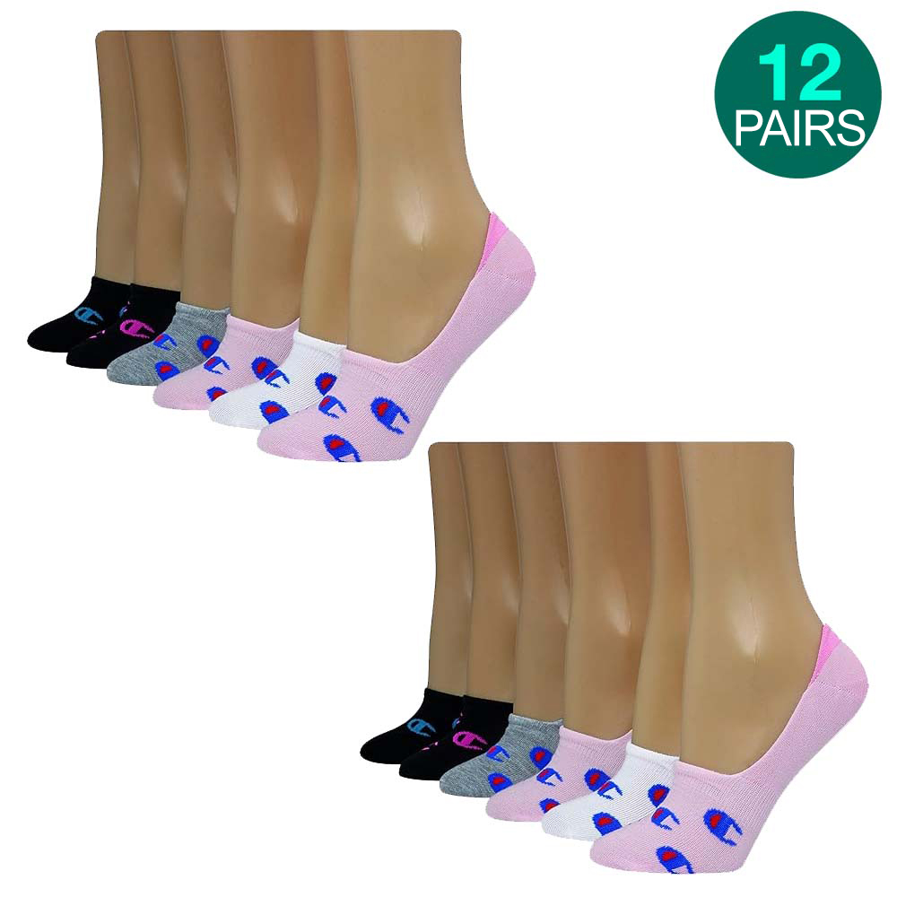 12-Pk Champion Liner Socks - Black - Gallery 7