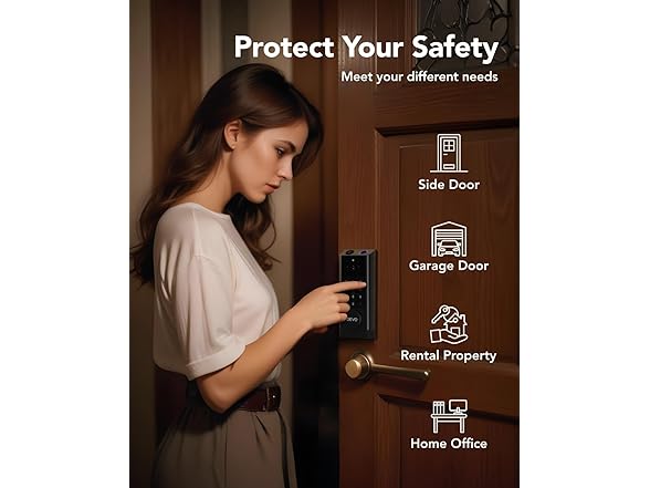 DEVO G1 Video Smart Lock with Camera & Doorbell, 6-in-1 Keyless Entry Door Lock for Front Door with Fingerprint, Auto Locks, App Remote, Wi-Fi Smart Deadbolt Black (Open Box)