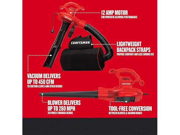 CRAFTSMAN 3-in-1 Leaf Blower, Vacuum and Mulcher