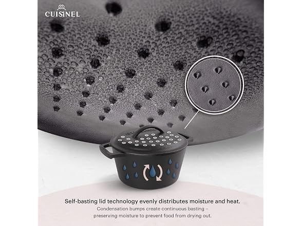 Cuisinel Cast Iron Dutch Oven - 3-Quart