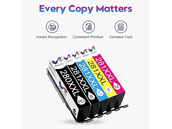 ONLYU Cartridges 5 Pack 2281XXL Canon