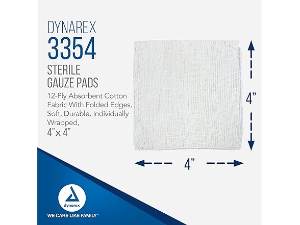 Dynarex Sterile Gauze Pads Box of 100 Pads