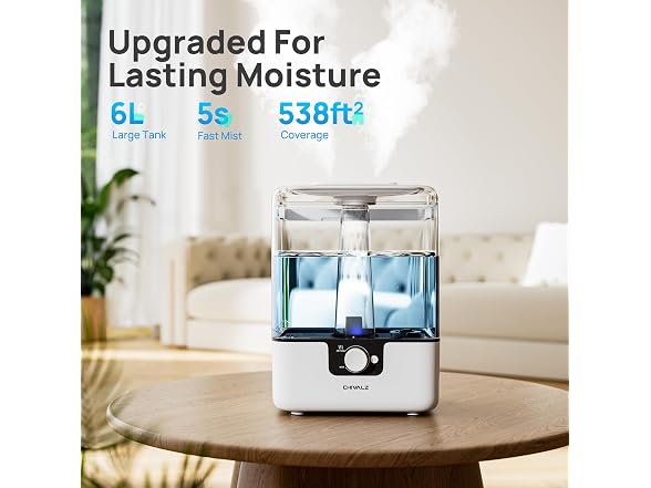 CHIVALZ 6L Cool Mist Top Fill Humidifier