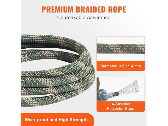 VEVOR Tree Stand Safety Rope, 9 ft/2.7