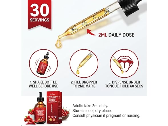 Cayenne Pepper Drops Supplement Liquid
