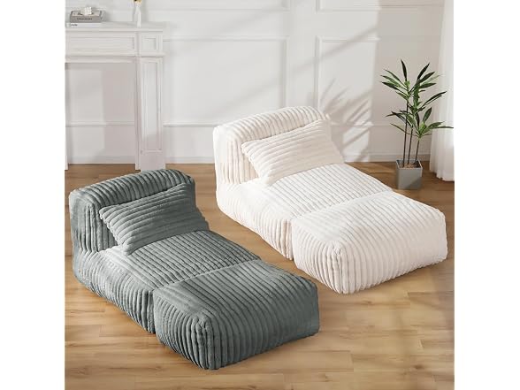 Big Bean Bag Lounger Sofa with Pillow