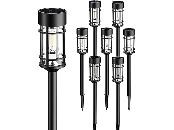 (8 Pack) ILANCK Solar Pathway Lights Outdoor