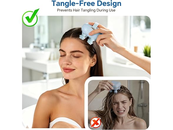 Scalp Massager, Waterproof Head