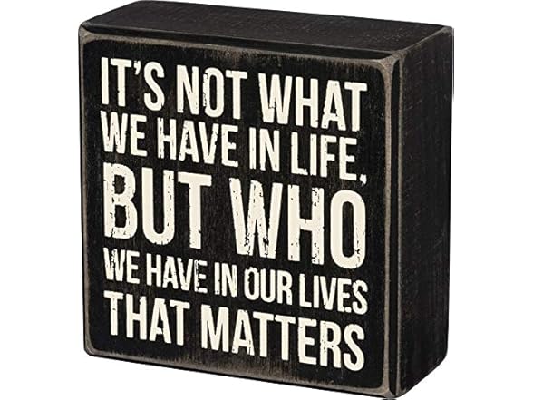 Classic Black and White Box Sign, 4"x 4", Who We Have