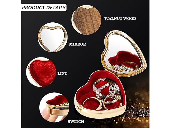 Heart shaped retro  jewelry box