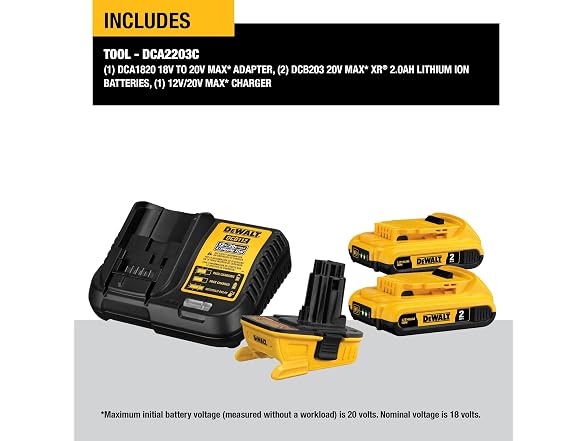 Dewalt DCA2203C 20V MAX Battery Adapter Kit
