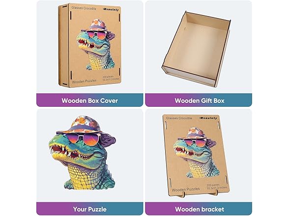 200 Pcs Wooden Crocodile Puzzle