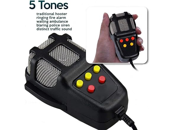 Zone Tech 5 Tone Sound Car Siren Vehicle Horn