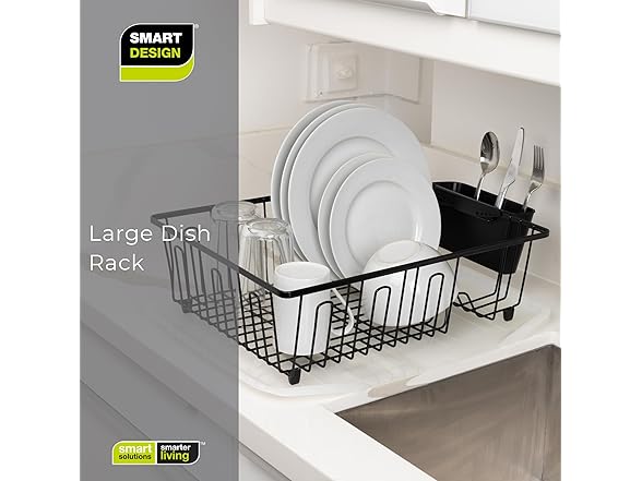 Smart Design Dish Drainer Rack Large