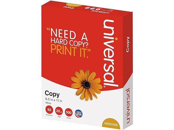 Universal UNV21200 8.5 in. x 11 in. 92 Bright Copy Paper