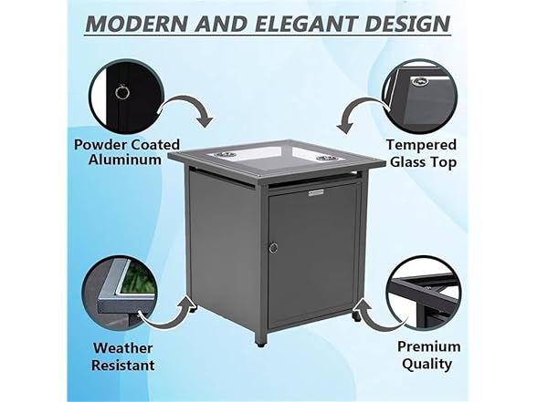 LeisureMod Walbrooke Modern Square Tank Holder Table