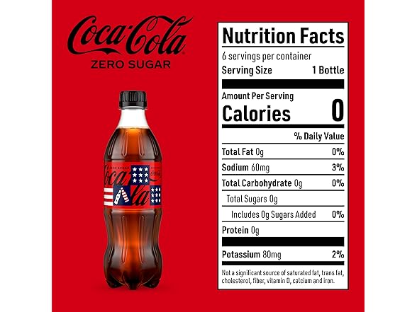 6PK Coke Zero Sugar Diet Soda Soft Drink, 16.9 oz