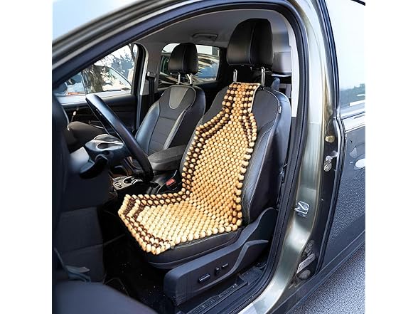 Zone Tech SE0033 Wood Beaded Seat Cushion 2-Pack Natural