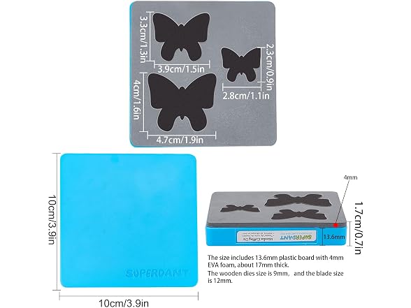 SUPERDANT 3 Sizes Butterfly Leather Cutting Die